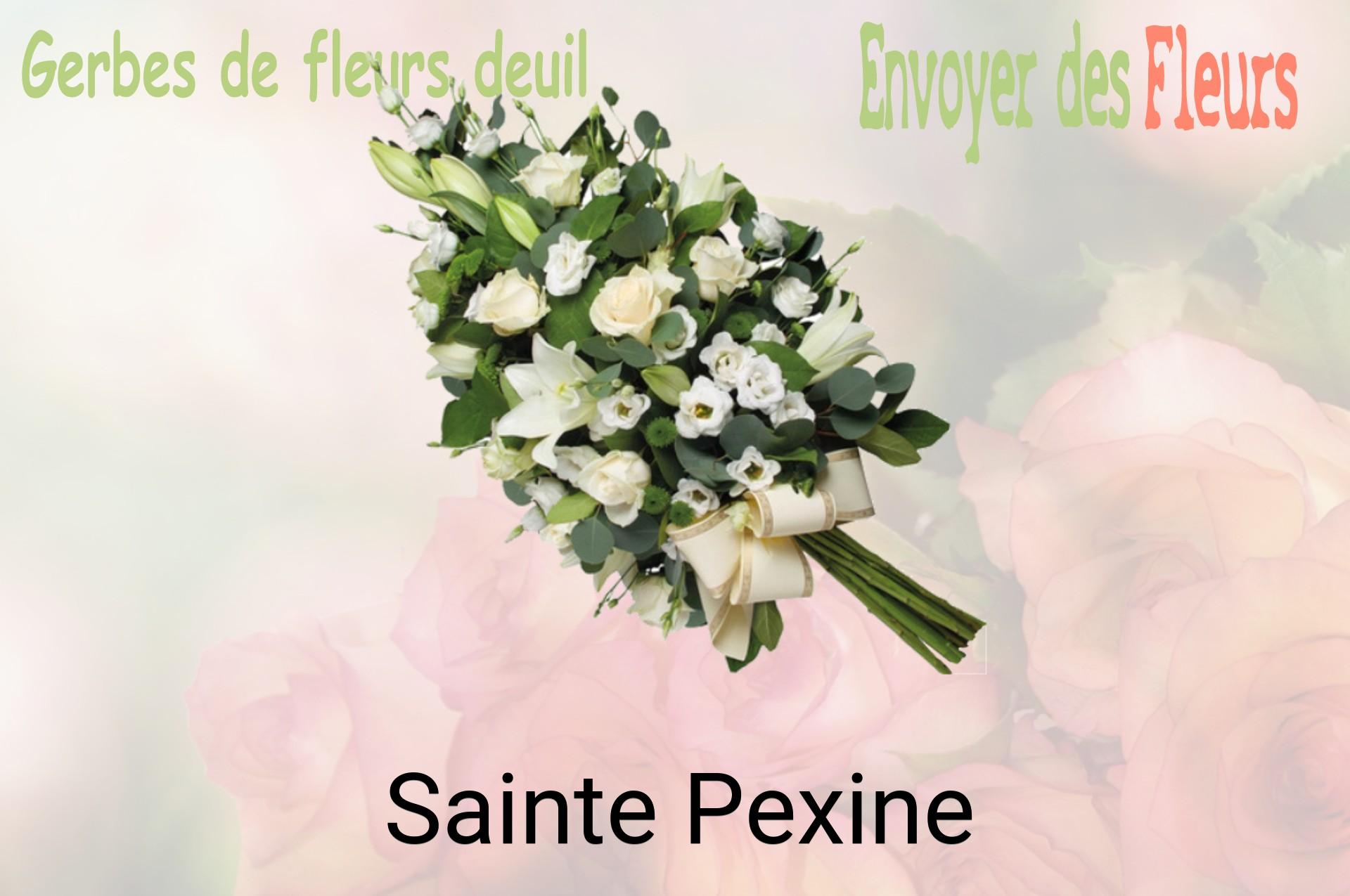 Gerbe de fleurs de deuil livrée à Sainte-Pexine